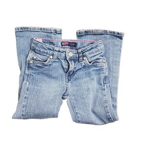 Levis Girls Flare Jeans Sparkle Buttons Adjustable‎ Waist Size 5